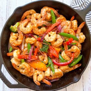shrimp with mixed vegetable sauce